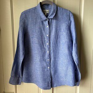J Crew Long Sleeve Perfect Linen Shirt